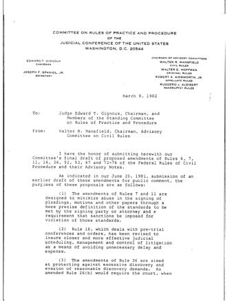 US Courts Form CV03 1982