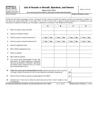 IRS Form 1120FV