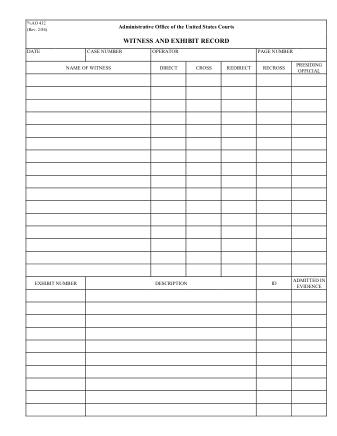 US Courts Form AO432