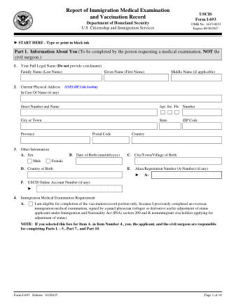 USCIS Form I-693
