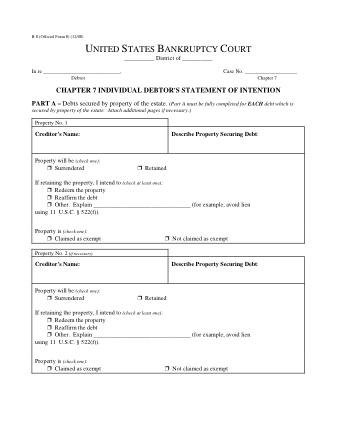 US Courts Form B 008 1208