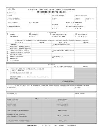 US Courts Form AO436