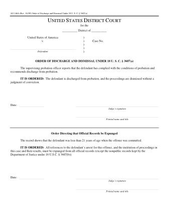 US Courts Form AO246A