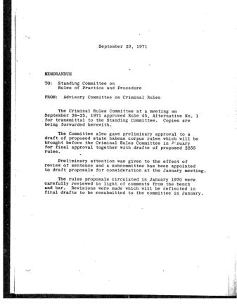 US Courts Form CR09 1971