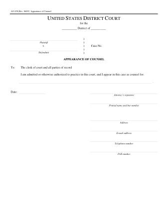 US Courts Form AO458