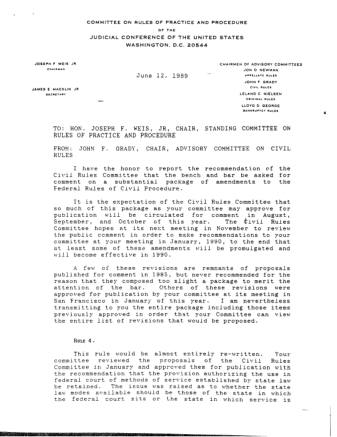 US Courts Form CV06 1989