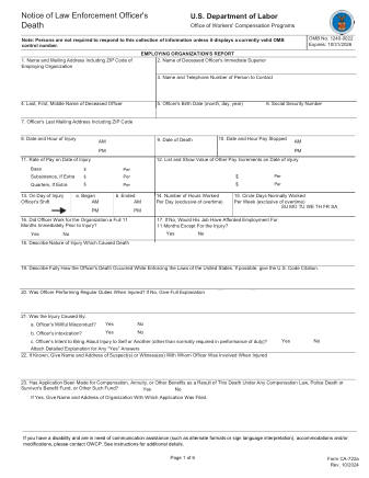 DOL Form CA 722