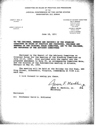 US Courts Form CR06 1990