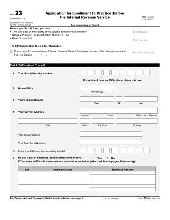 IRS Form 23