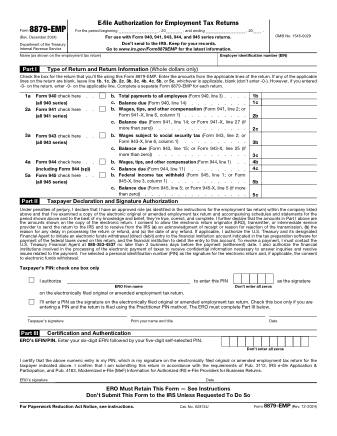 IRS Form 8879EMP
