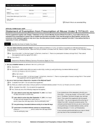 US Courts Form B 22A 1SUPP 1214