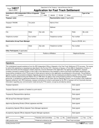 IRS Form 14017