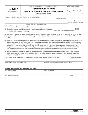 IRS Form 15057