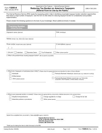 IRS Form 13285A