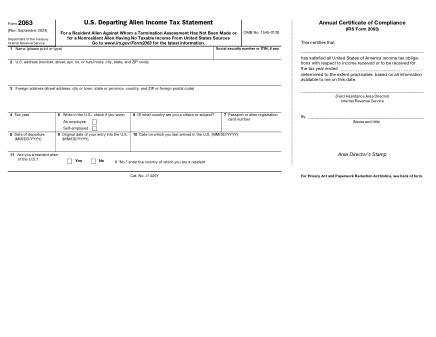 IRS Form 2063