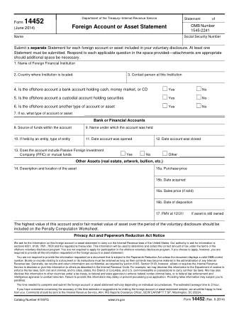IRS Form 14452