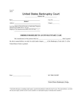 US Courts Form FORM 253 0807