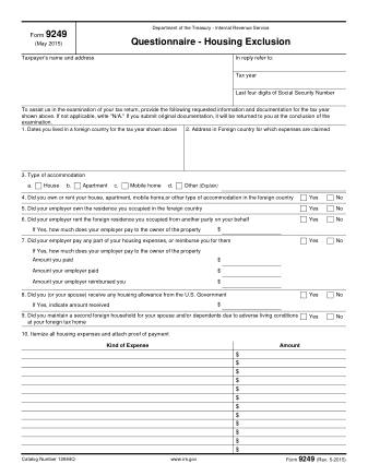 IRS Form 9249