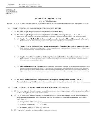 US Courts Form AO245SOR