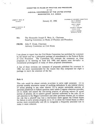 US Courts Form CV01 1990