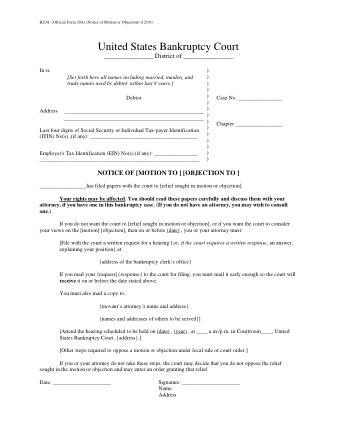 US Courts Form B 20A 1210
