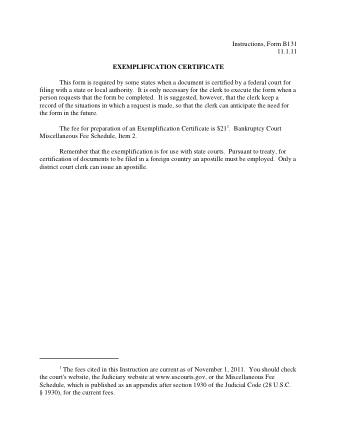 US Courts Form B 131 I