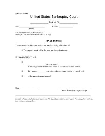 US Courts Form FORM 271 0806