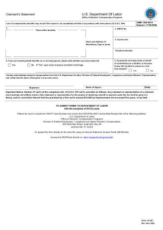 DOL Form LS 267