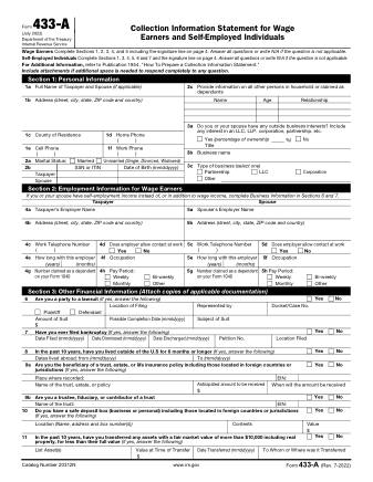 IRS Form 433A