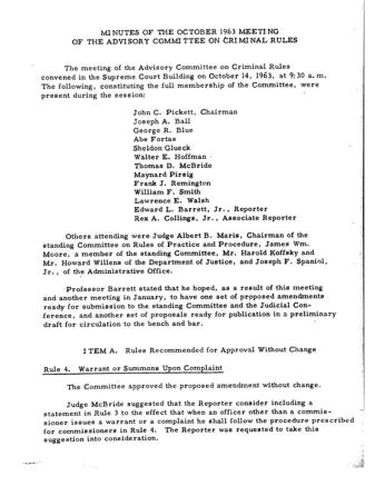 US Courts Form CR10 1963 MIN