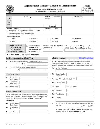 USCIS Form I-601