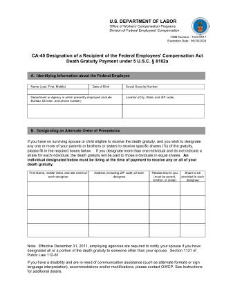 DOL Form CA 40