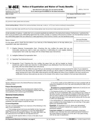 IRS Form W8CE