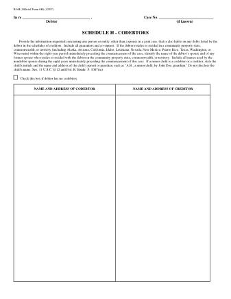 US Courts Form B 006H 1207F