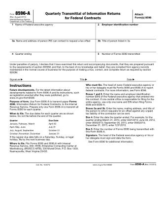 IRS Form 8596A