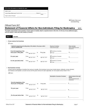 US Courts Form FORM 207 0419 0