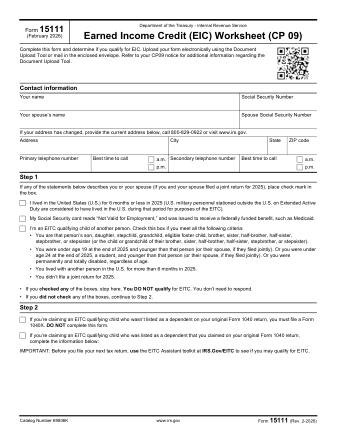 IRS Form 15111