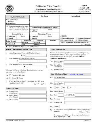 USCIS Form I-129F