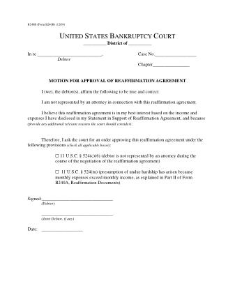 US Courts Form B 240B 1209F