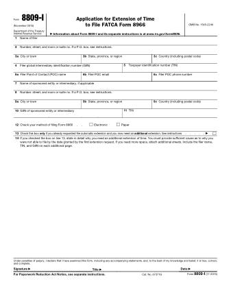 IRS Form 8809I